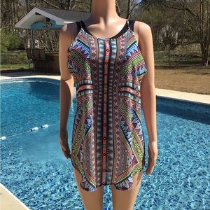 O.P. Womens Sleeveless Semi-sheer Swimsuit Cover up Size Large